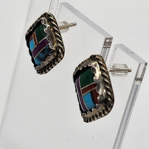 Zuni Sterling Stud Earrings ***READ - Picture 4 of 7